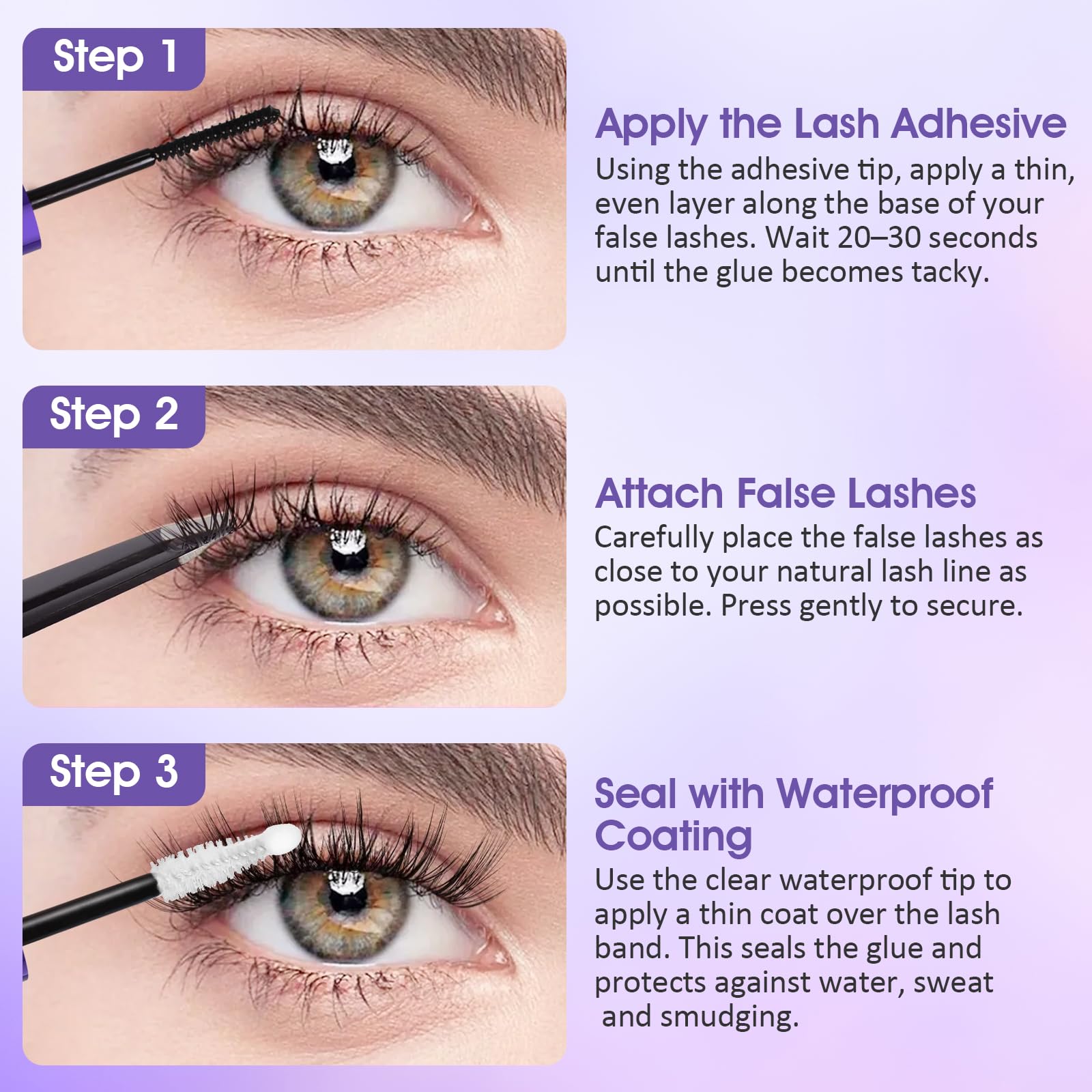 Leidyann smooth application brush ensures clump-free lash clusters