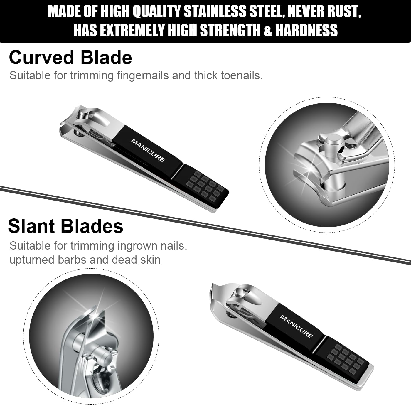 Leipple 16-piece stainless steel nail care tools laid out for comprehensive grooming