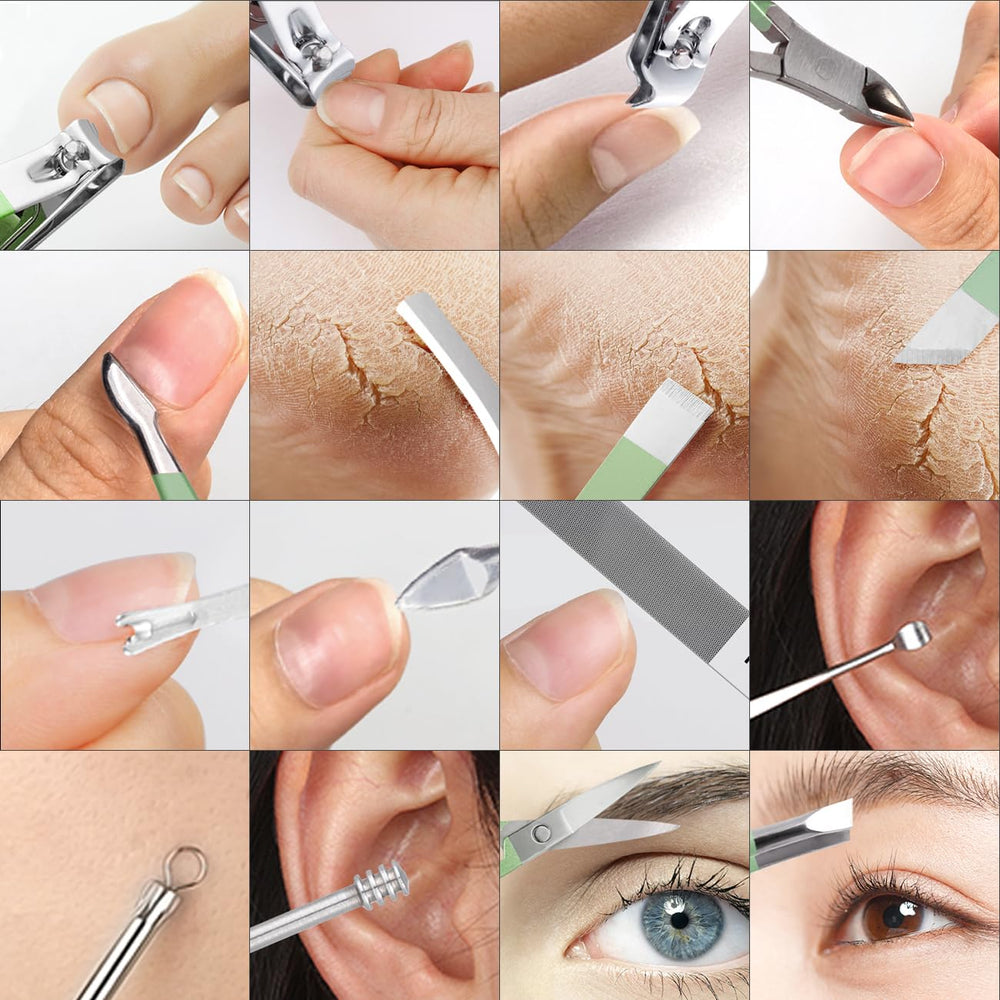 Leipple manicure set contents assembled 16 pieces for complete nail care