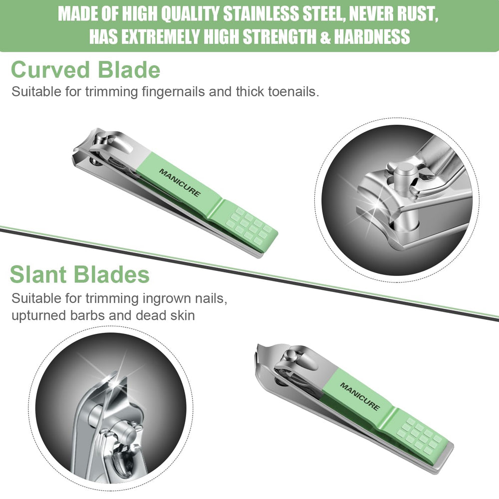 Leipple manicure set nail file and tweezers with ergonomic handles