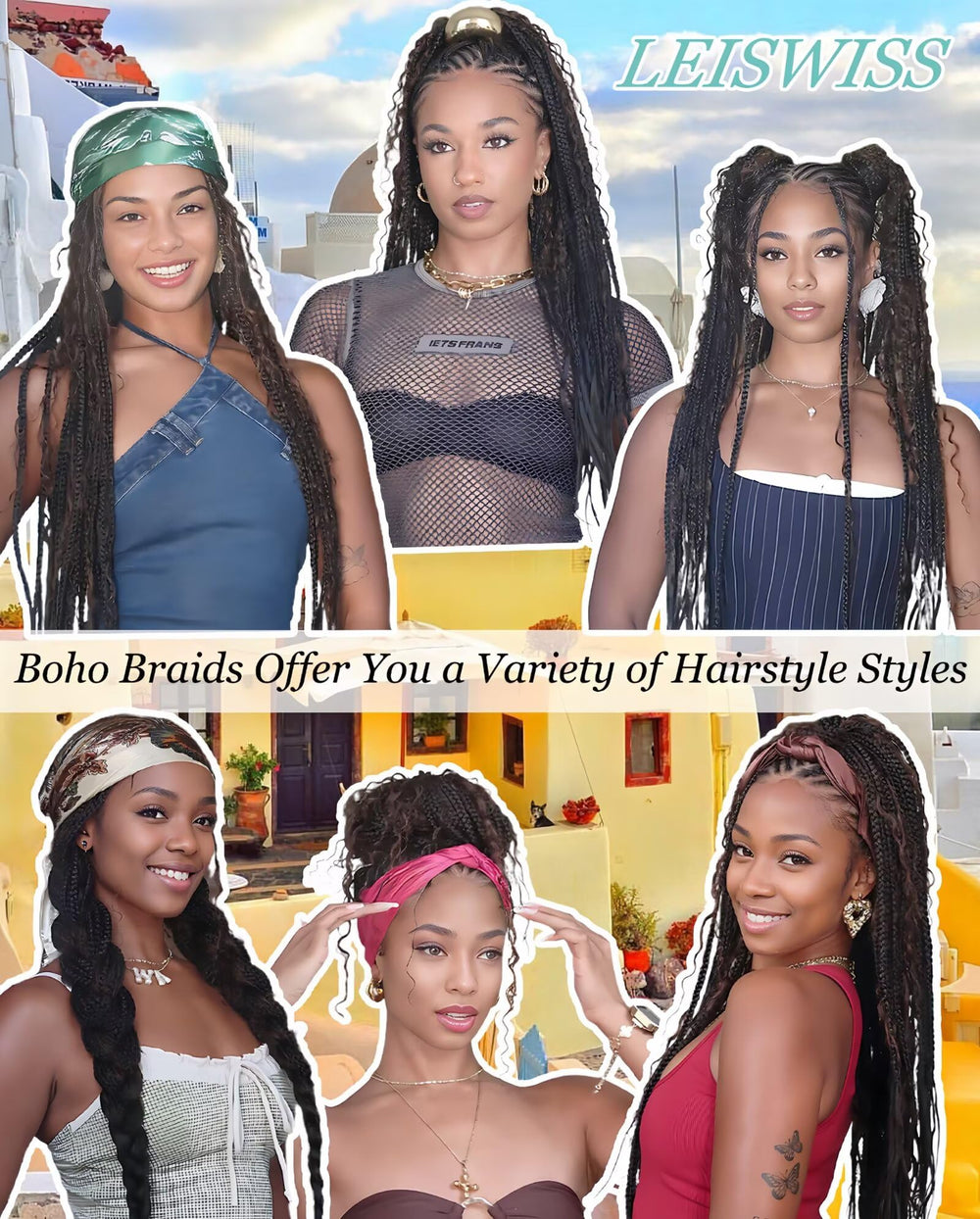 LEISWISS wet-and-wavy braiding hair for beachy texture and seamless blends.