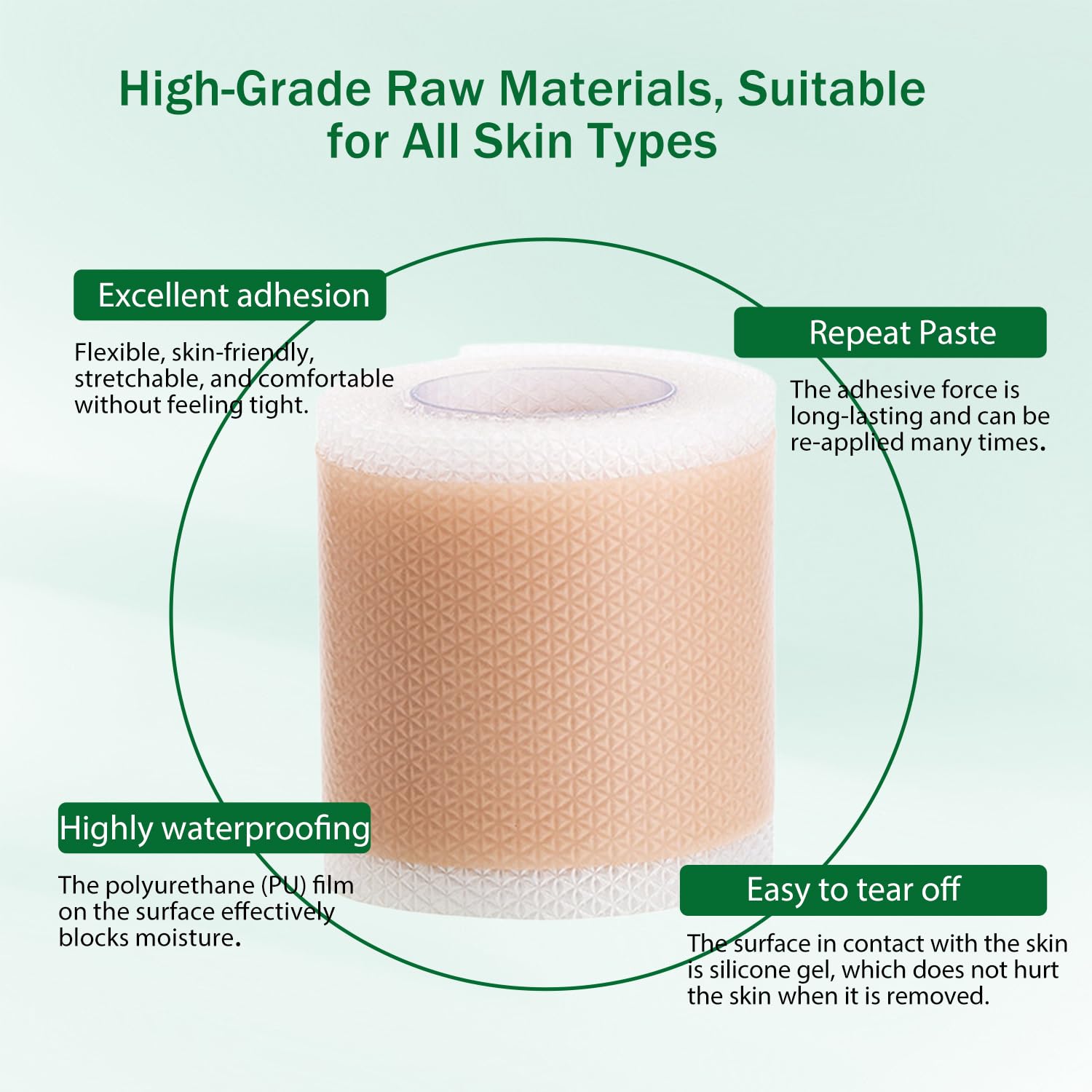 Lejuv Silicone Patches sensitive-skin-friendly design minimizes tugging during wear.