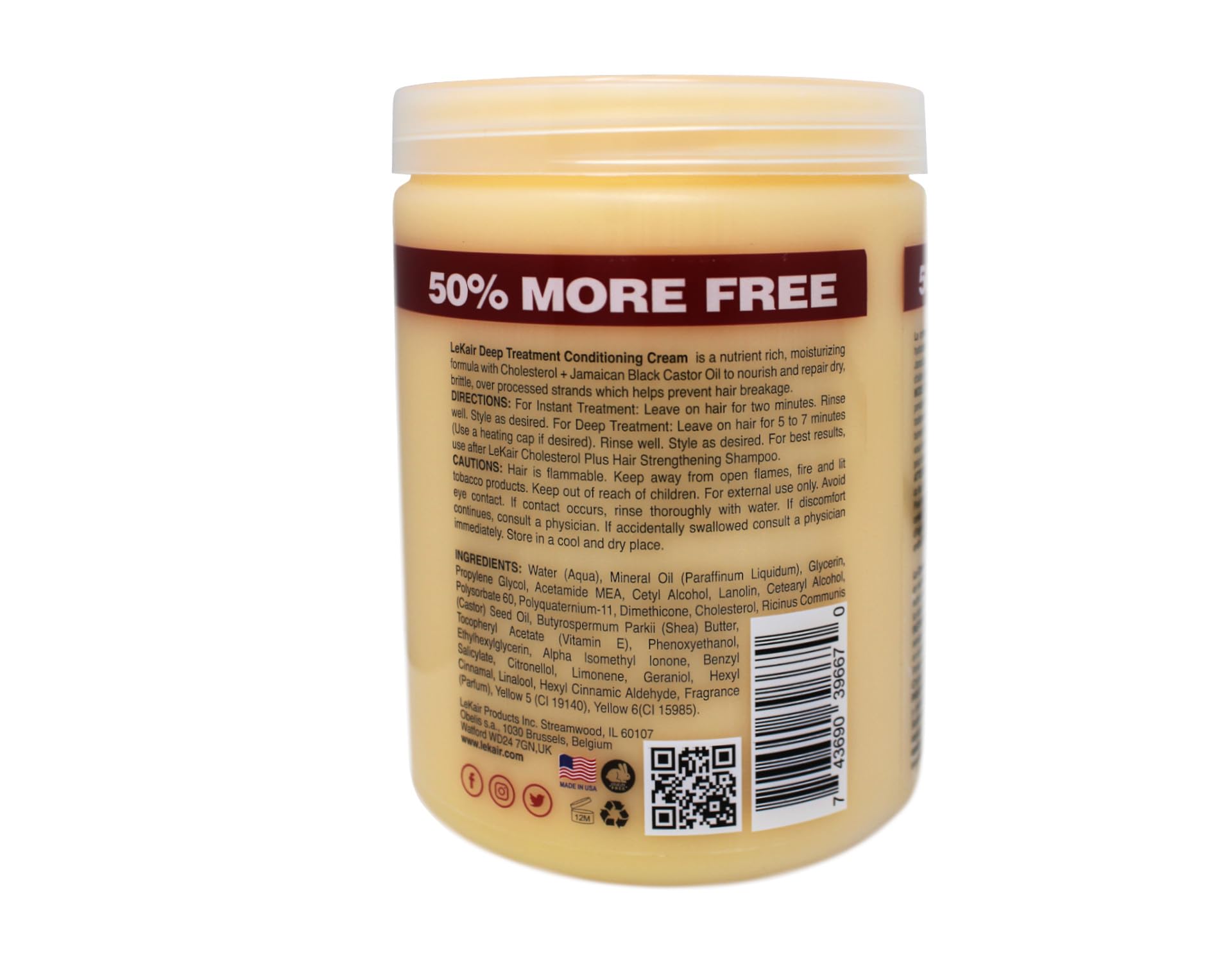LeKair Cholesterol Plus packaging label highlights nourishing formula with Jamaican Black Castor Oil