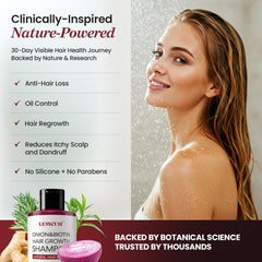 Lemcuh Onion Biotin Shampoo ingredients rosemary and tea tree support scalp balance