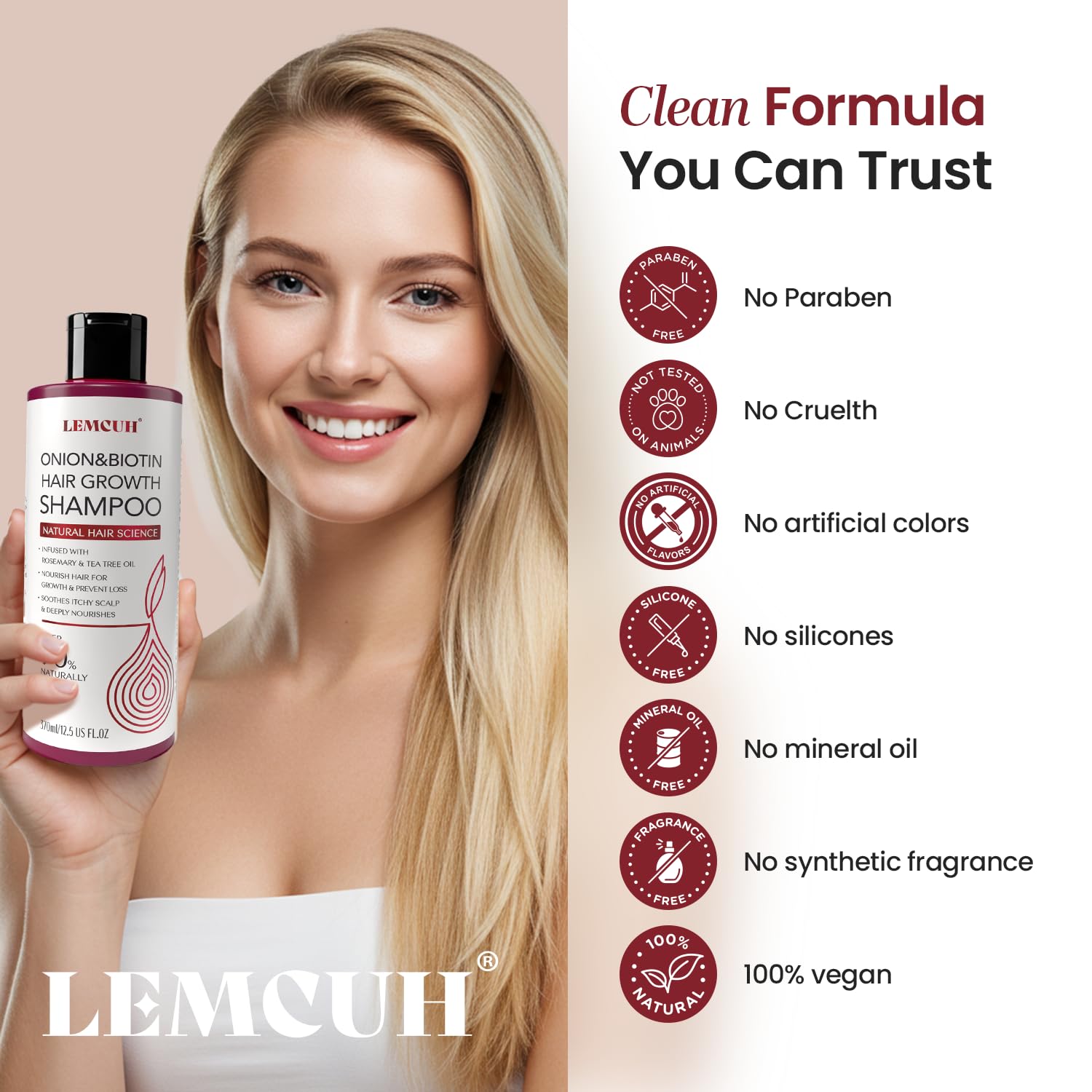 Lemcuh vegan cruelty-free label communicates ethical beauty and clean ingredients