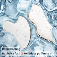 LeMeeOly stainless steel gua sha edge for targeted tension relief and improved glow.