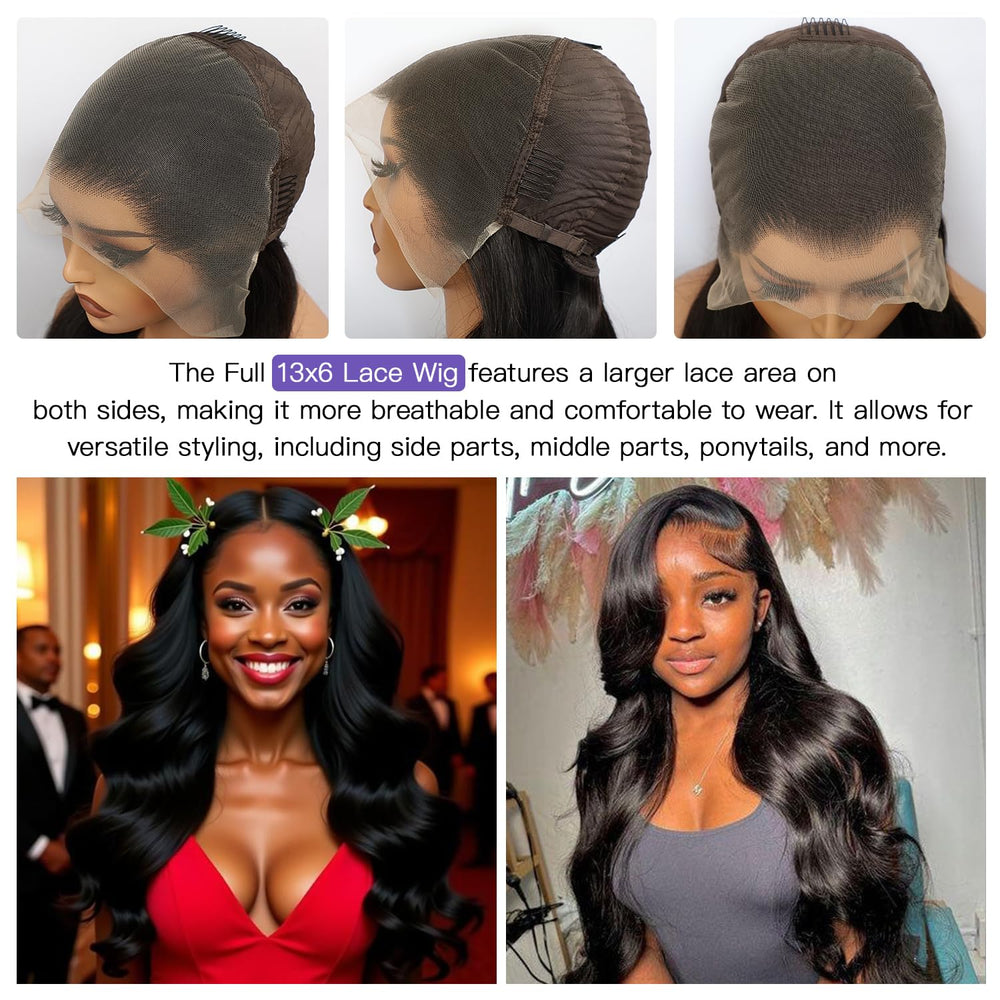 Lemoda 15A virgin human hair wig 28 inch body wave for natural texture and durability