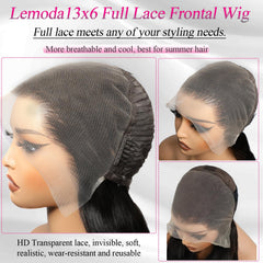 Lemoda Brazilian virgin hair 26inch straight close-up shows natural shine.