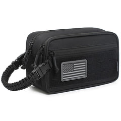 Lemubeane tactical toiletry bag front view demonstrates rugged 600D nylon for durable travel storage