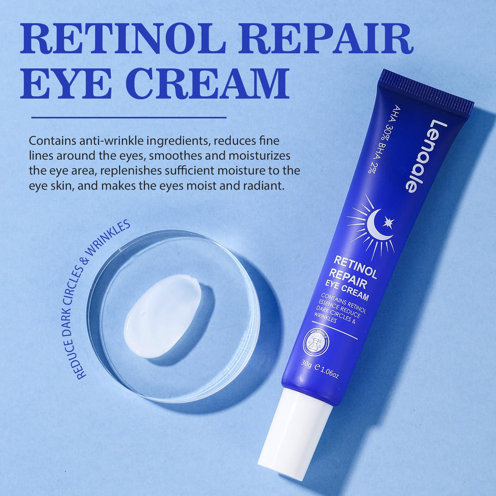 Lenaale Retinol Eye Cream result-eye-area highlights reduced puffiness and smoother texture.