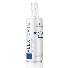 Lendan Plex Forte Nº2 Bond Filler bottle closeup for damaged hair repair and nourishment.