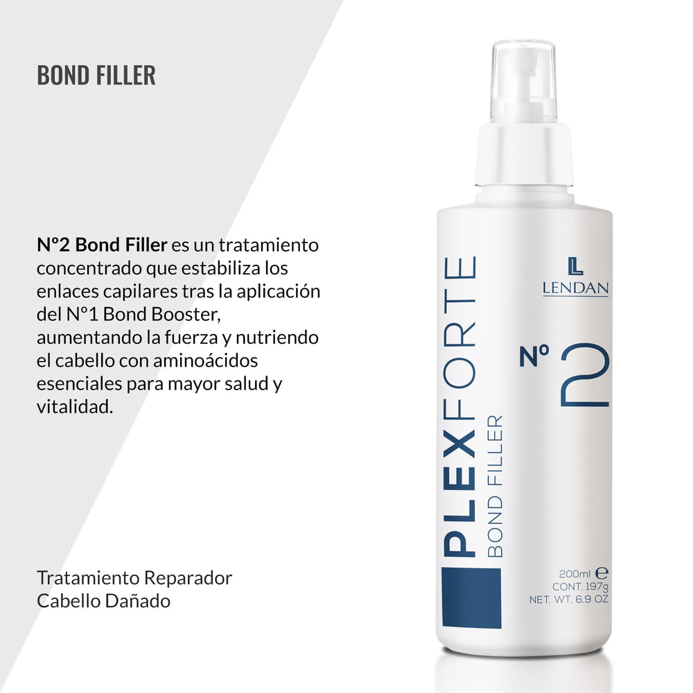 Lendan Plex Forte Nº2 Bond Filler dispensing tube ready for precise at-home application.