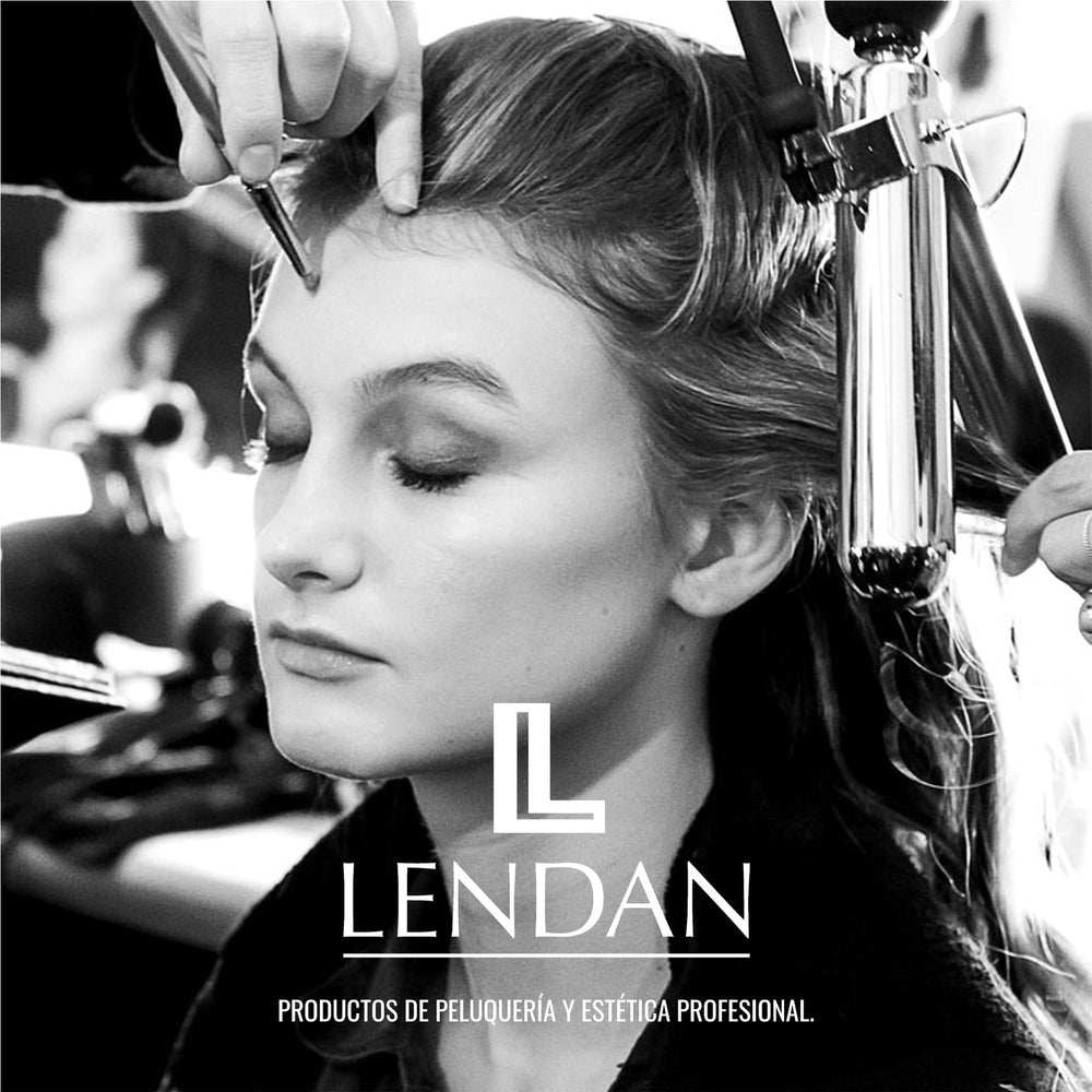Lendan Plex Forte Nº2 Bond Filler heat shield image showing protected, healthy-looking hair.