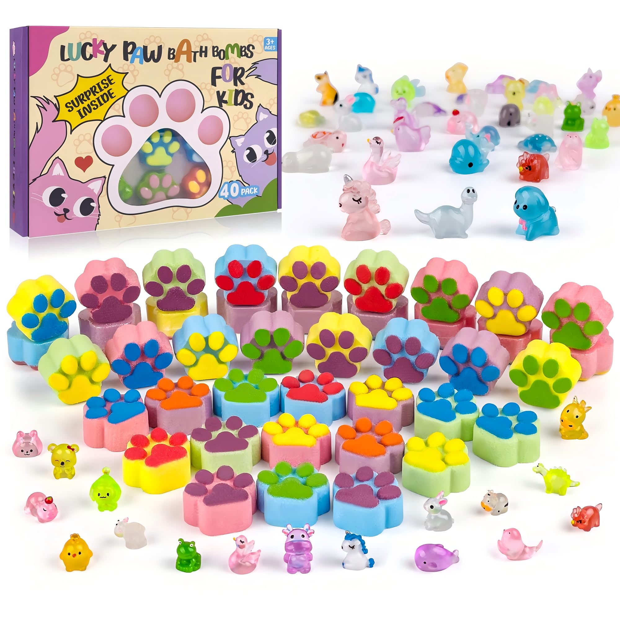leoce paw-shaped bath bomb front view for engaging kids bath time