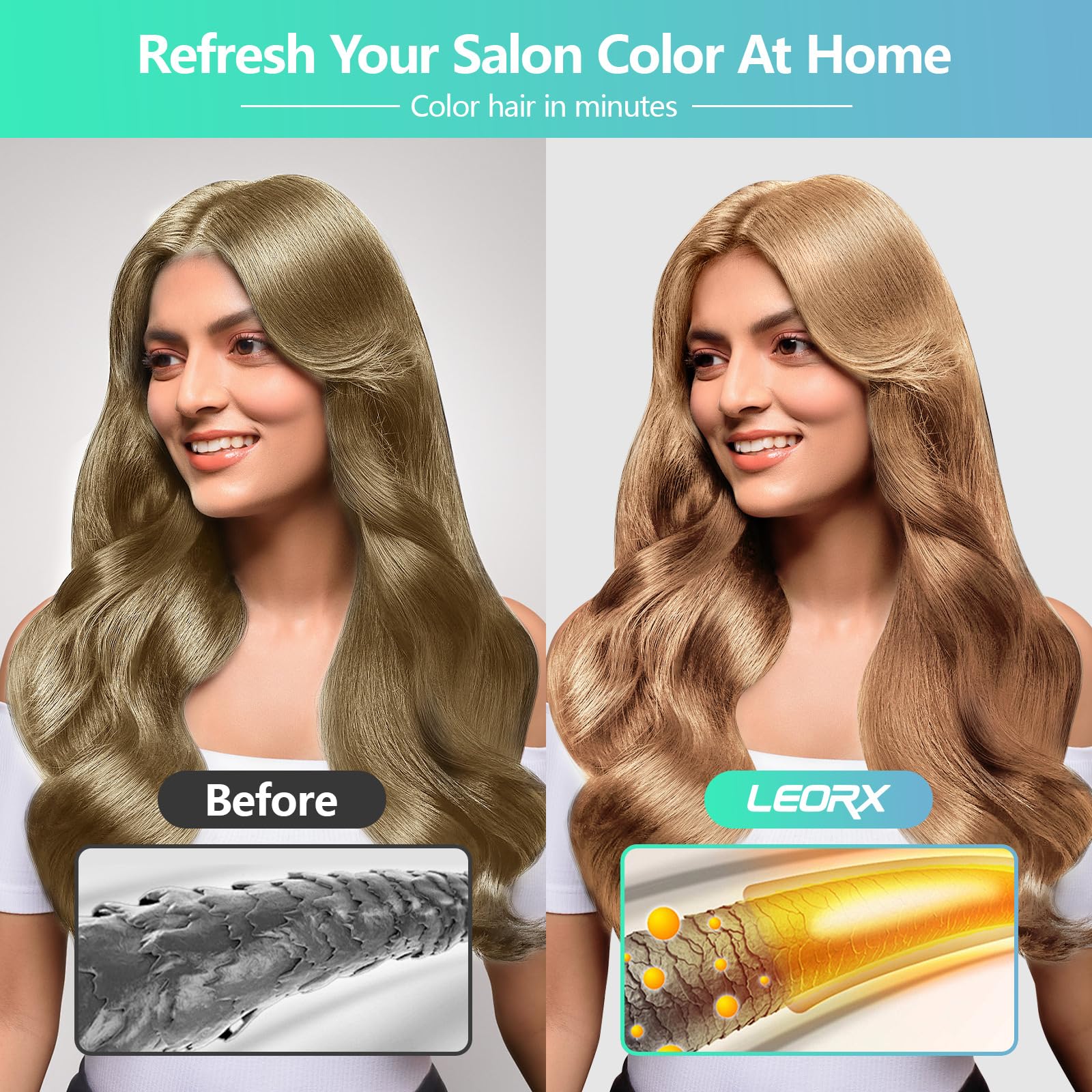Leorx Hair Dye Shampoo color dispersion for even tone