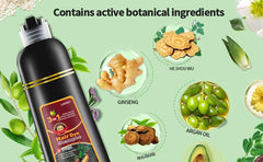 Leorx Hair Dye Shampoo wild ginseng ingredient highlights botanical care