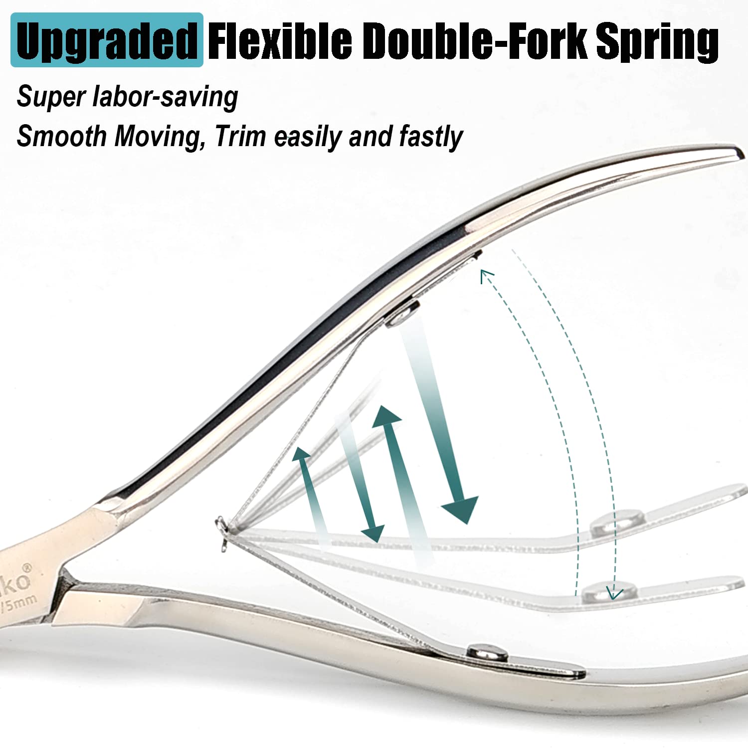 Labor-saving action of LePinko trimmer reduces hand fatigue during cuticle work.