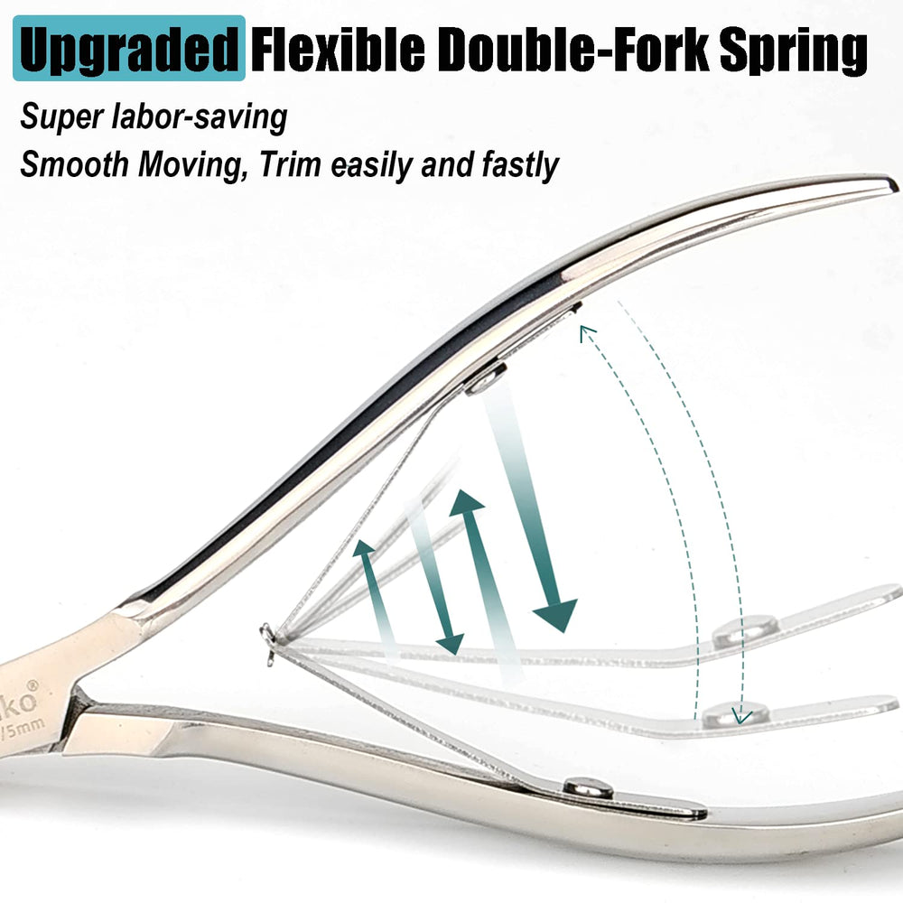 Labor-saving action of LePinko trimmer reduces hand fatigue during cuticle work.