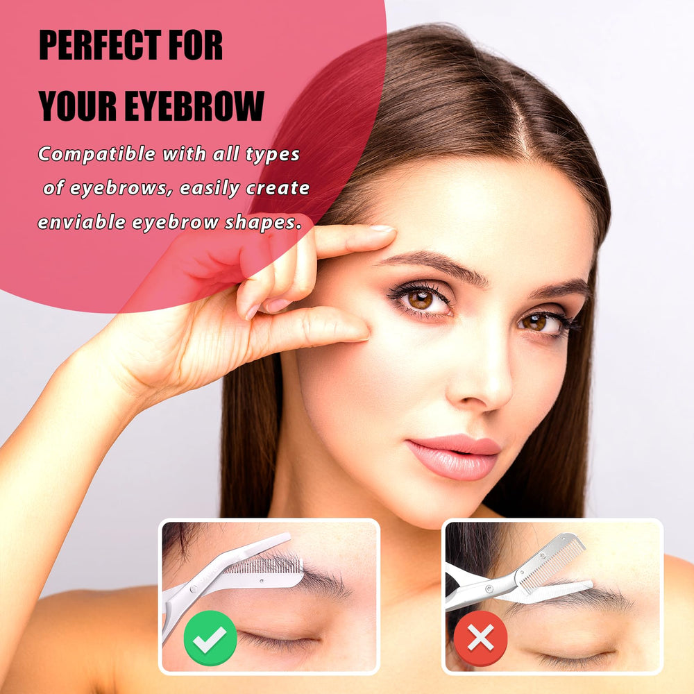 LePinko Eyebrow Trimming Scissors compact portable packaging ideal for travel.