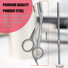 LePinko Eyebrow Trimming Scissors with ergonomic handle ensure comfortable grooming.
