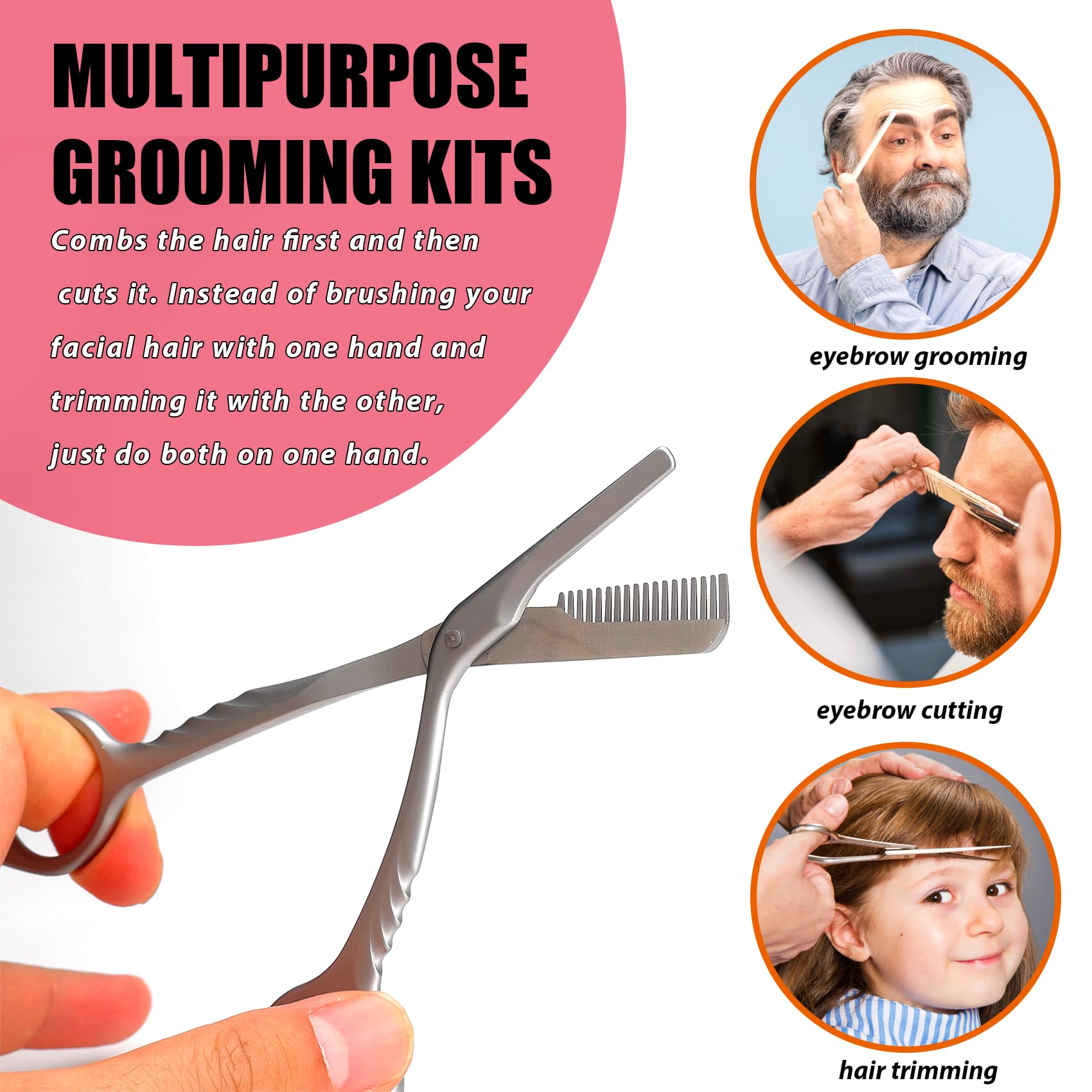 LePinko Eyebrow Trimming Scissors multipurpose suitable for facial hair grooming.