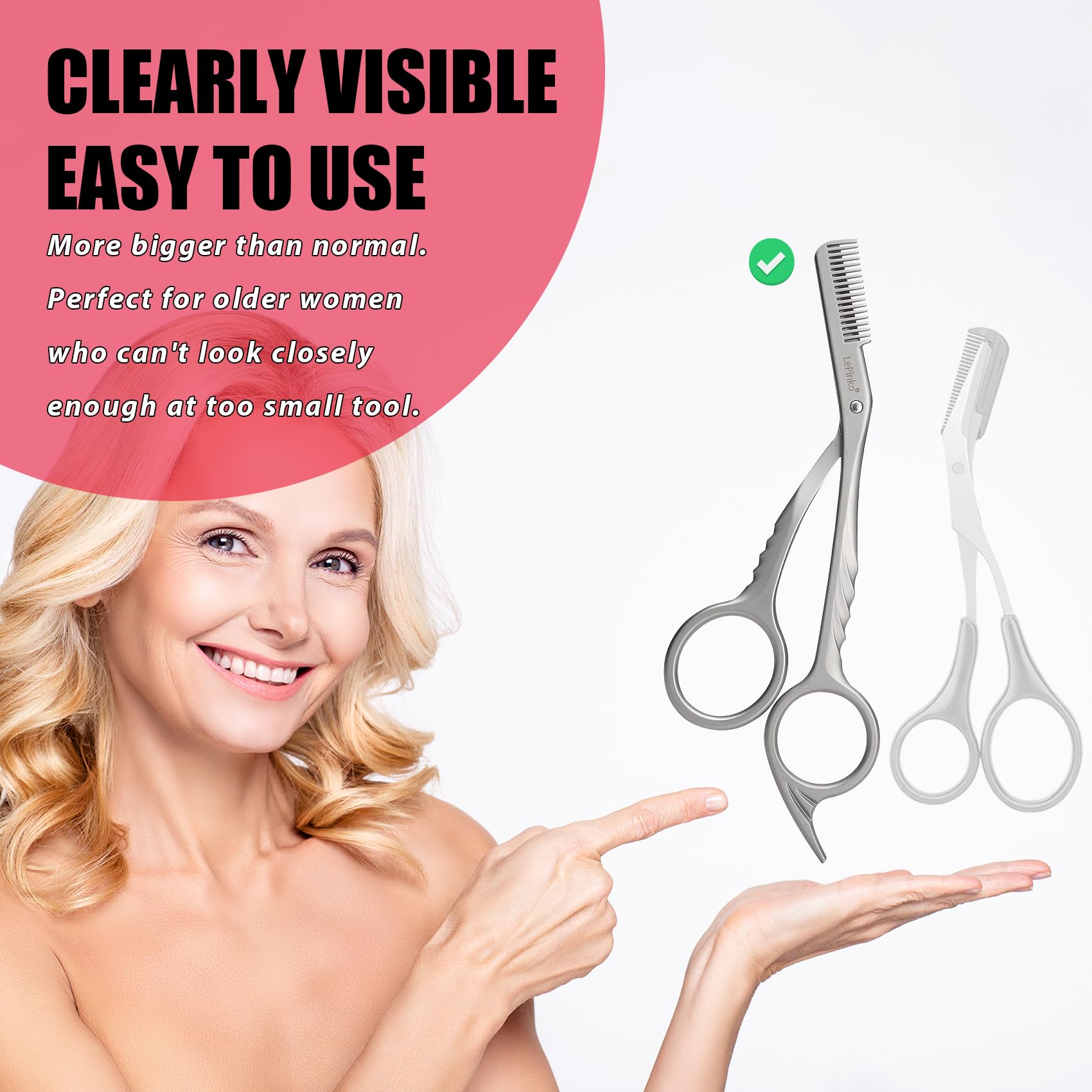 LePinko Eyebrow Trimming Scissors precise-trim for consistent eyebrow shaping.