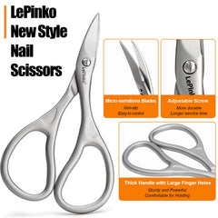 LePinko nail scissors kit on a salon station highlights professional-grade sharpness.