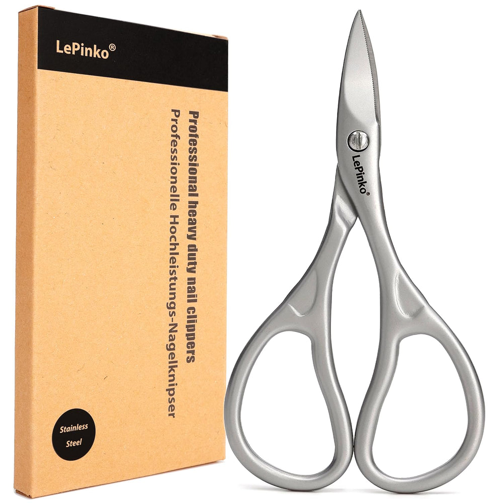 LePinko professional nail scissors kit with micro-serrations blades for precise, smooth nail trimming.