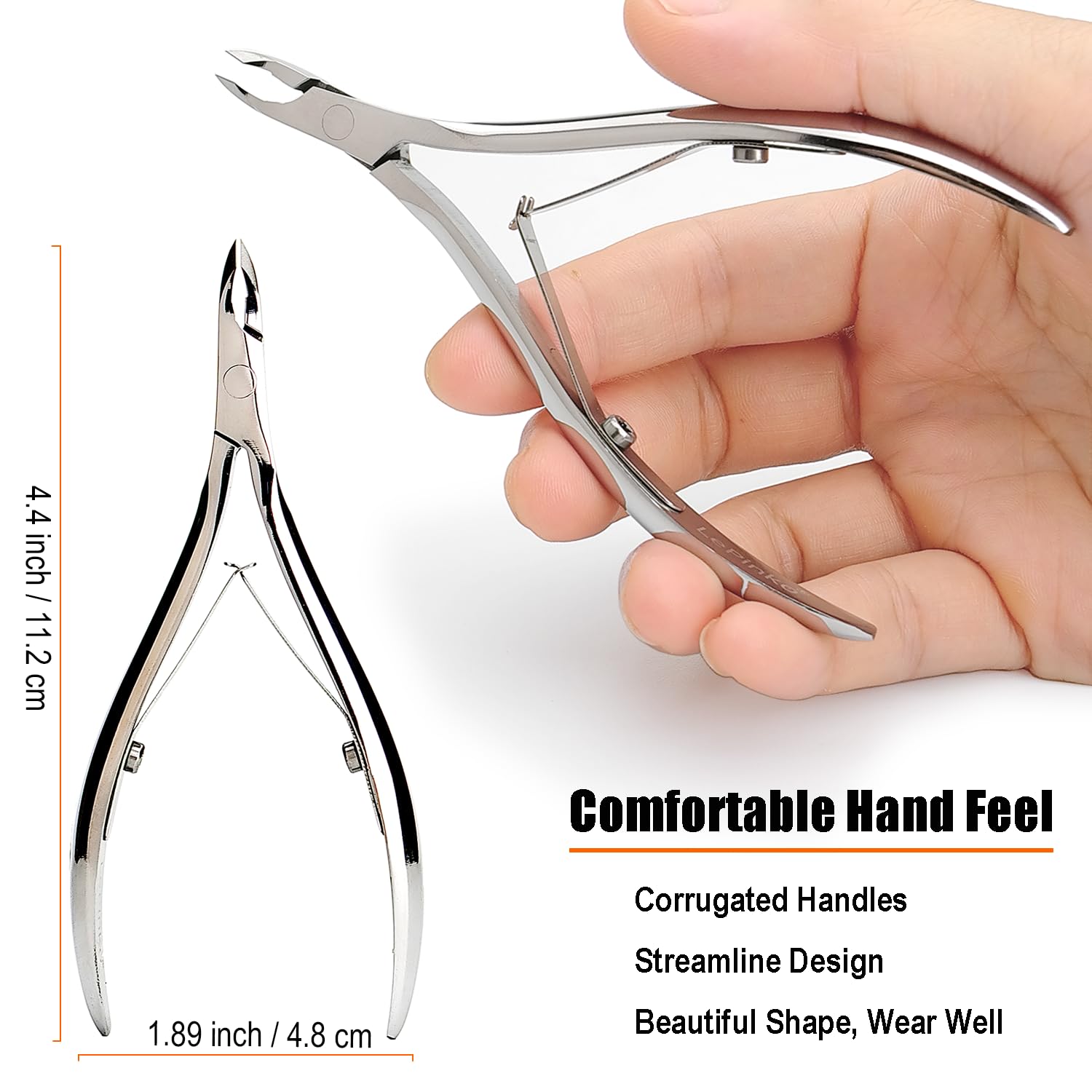 LePinko salon cuticle trimmer blade close-up shows sharp, durable blades.