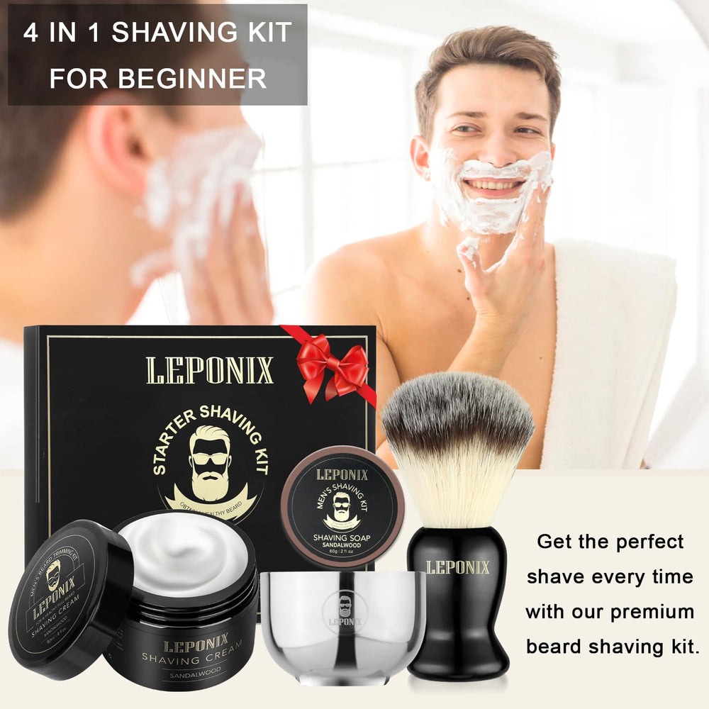 LEPONIX shaving kit bowl setup showing quick-lather luxury experience