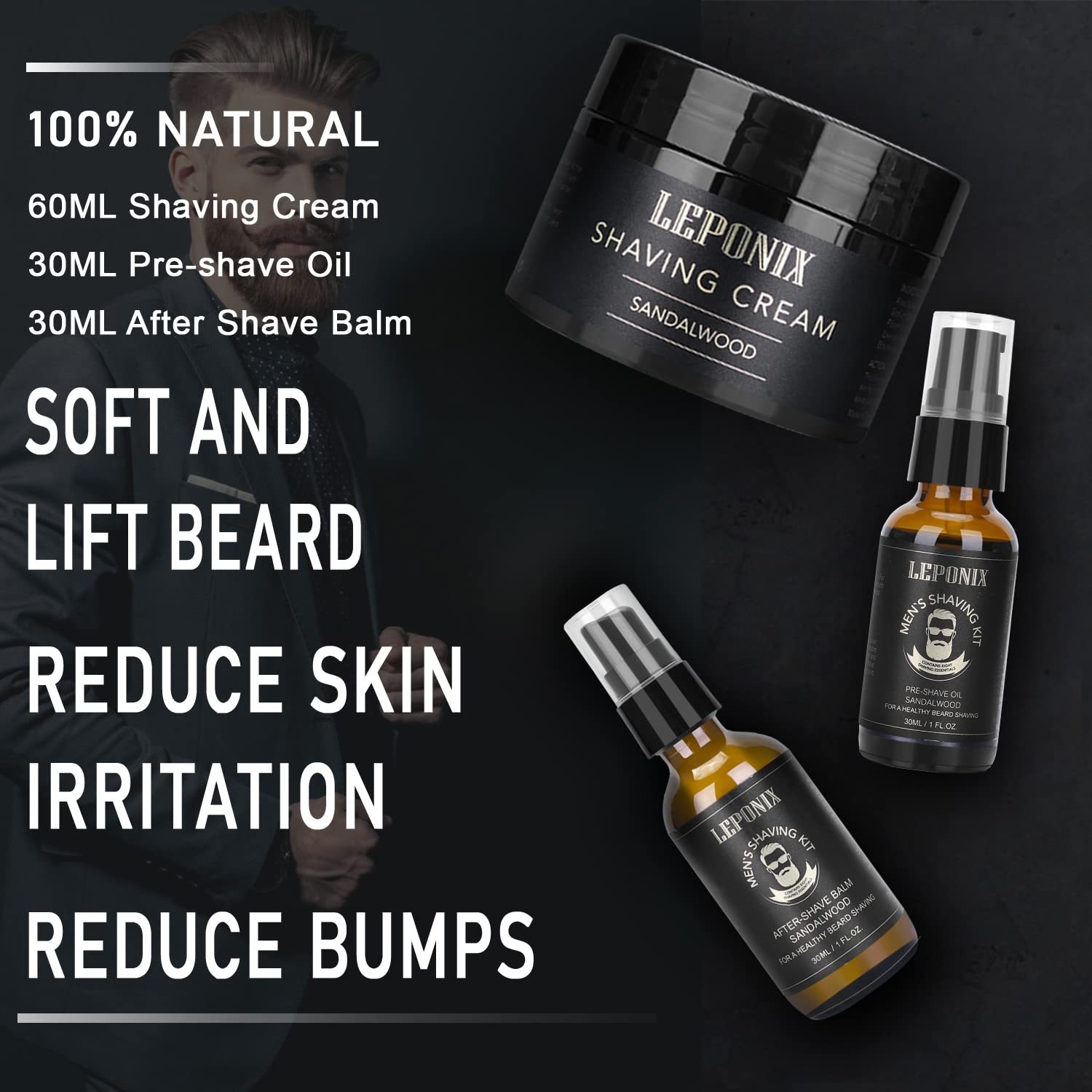 LEPONIX shaving kit brush bowl pairing for rich lather and classic grooming rituals