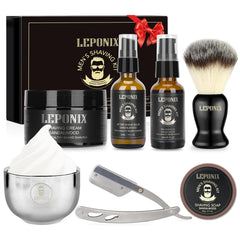 LEPONIX men's shaving kit straight razor for a precise, smooth shave every morning