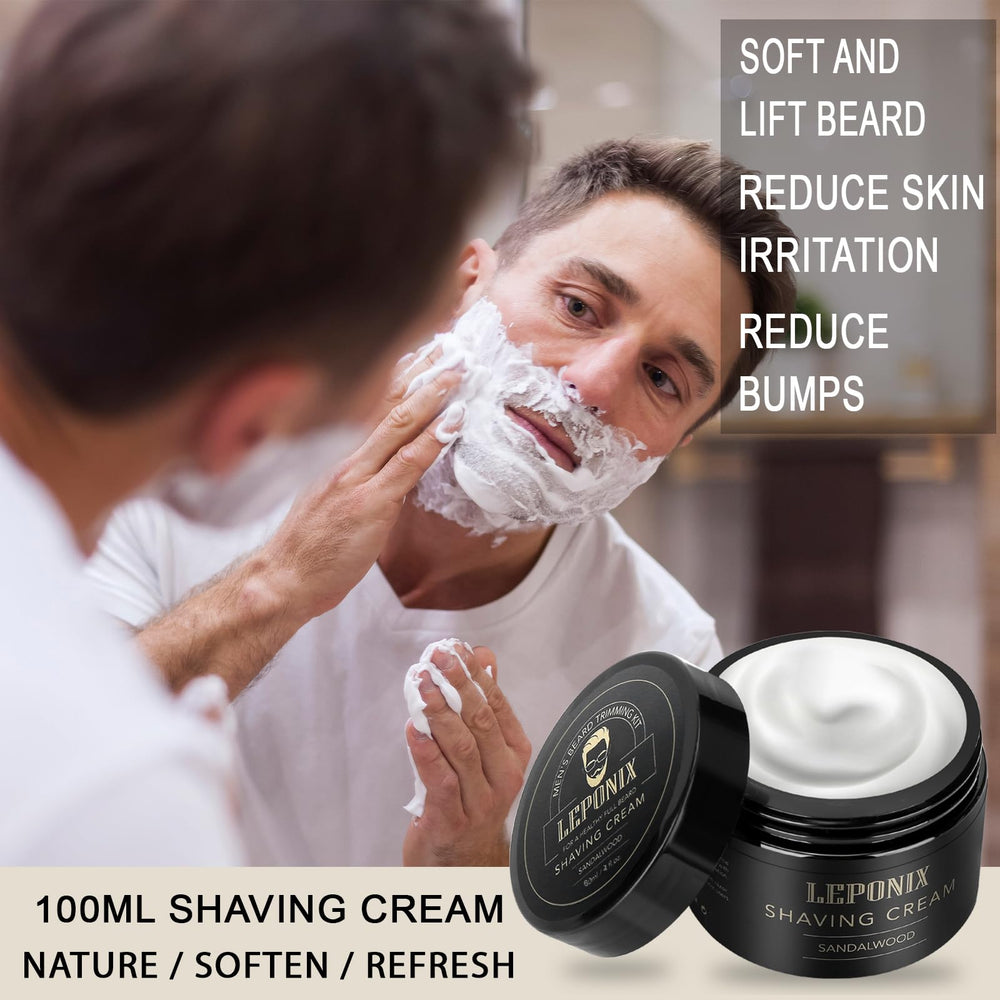 LEPONIX sandalwood cream 100ml close-up highlighting rich, protective lather