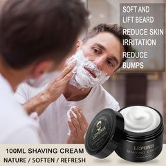 LEPONIX sandalwood cream 100ml close-up highlighting rich, protective lather