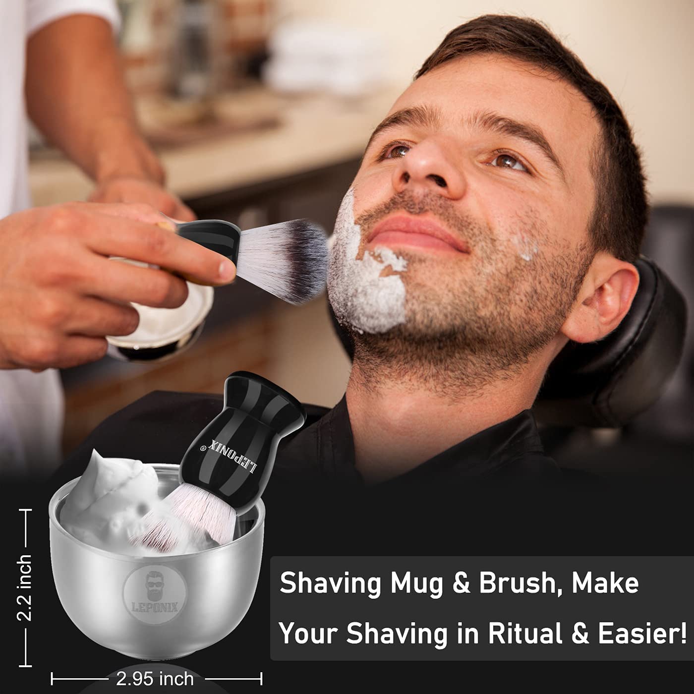 LEPONIX shaving cream creates rich foam for effortless glide and comfortable sessions