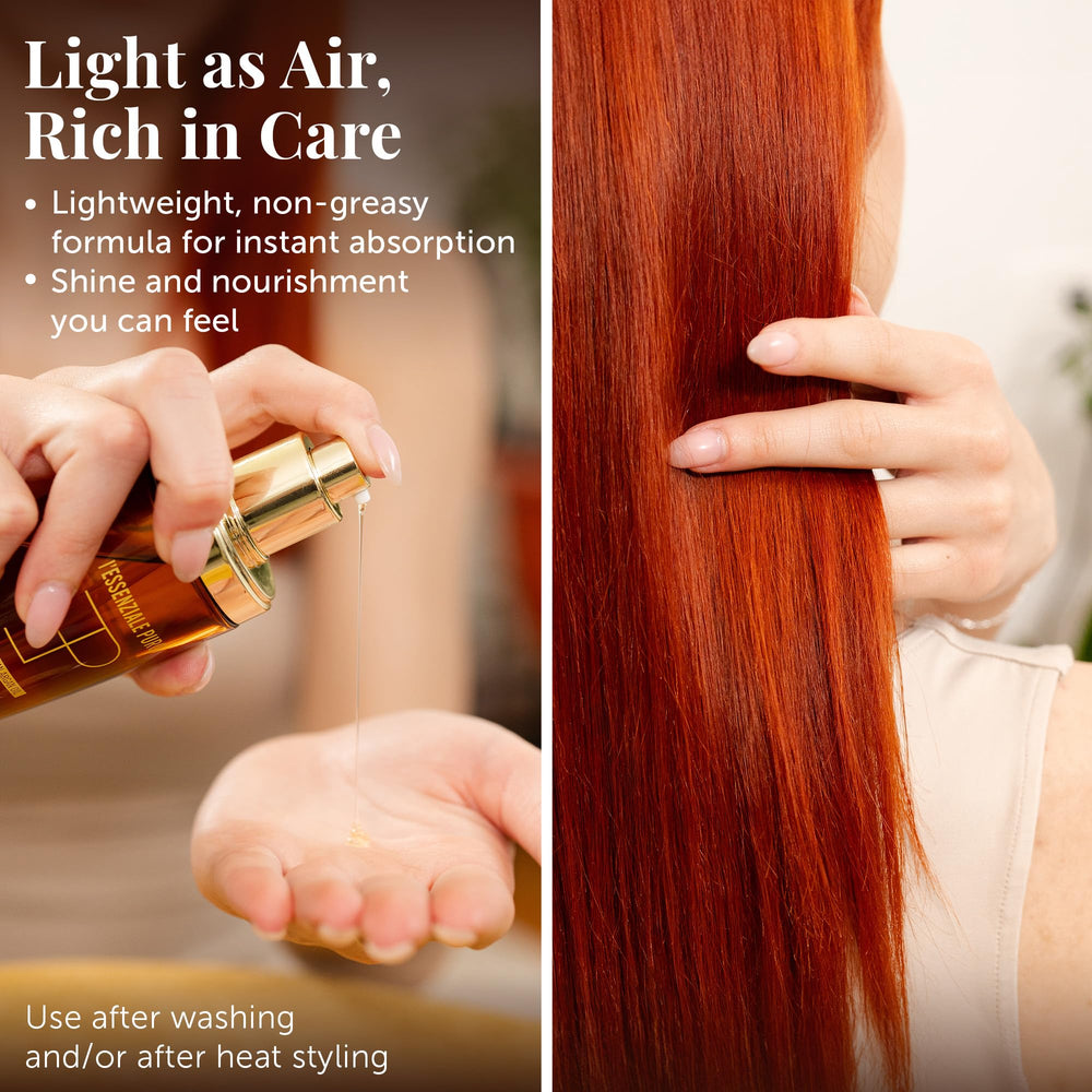 LEPURO Dubai Premium Elixir frizz-taming image demonstrates humidity resistance and sleek finish.