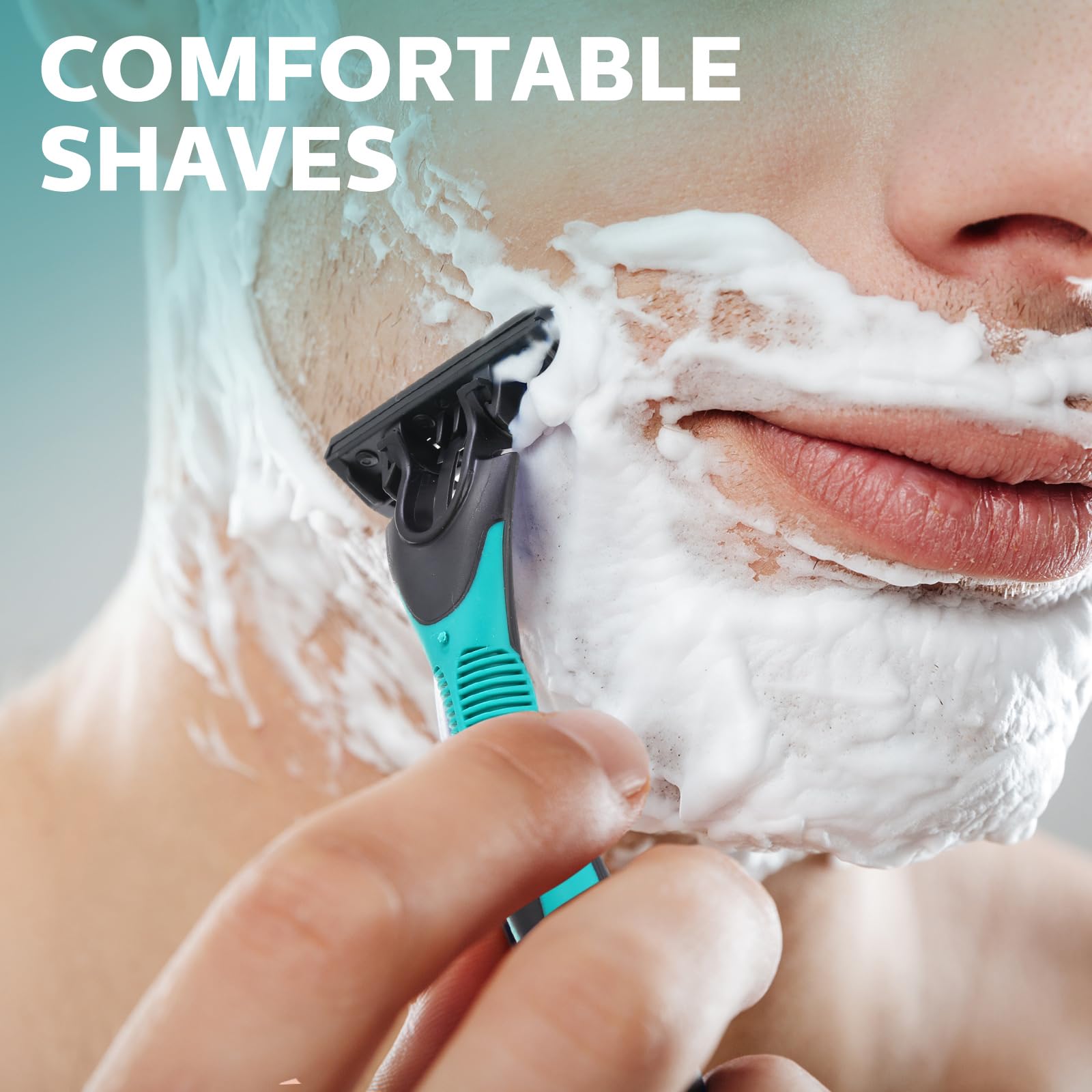 Leriton razor with aloe vera and vitamin E lubricating strips for a soothing glide.
