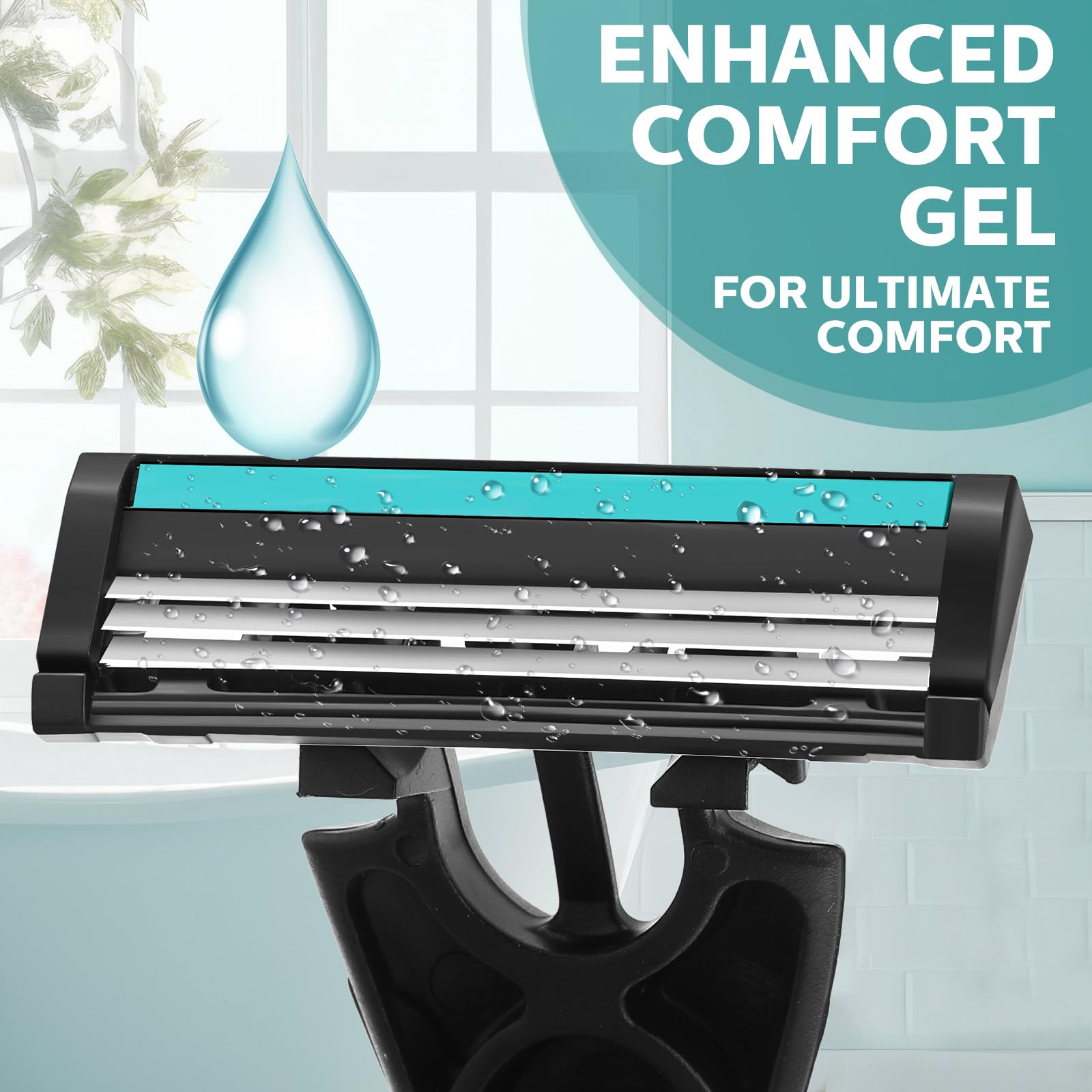 Leriton ergonomic rubber-handle disposable razor with textured grip for precise control.