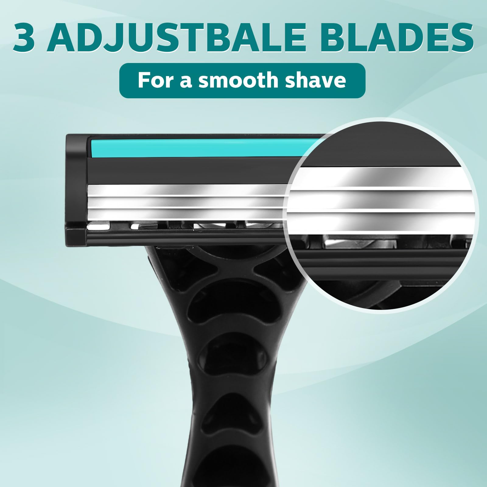 Leriton head-shaving disposable razor close-up for smooth head grooming.