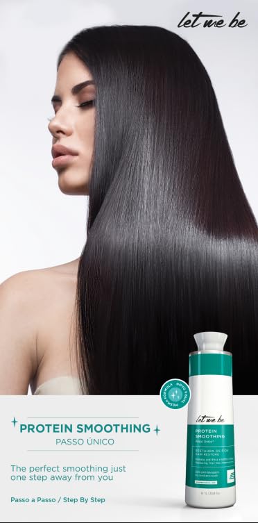 Let Me Be Hair Keratin Treatment application on dry hair demonstrates easy one-step use.