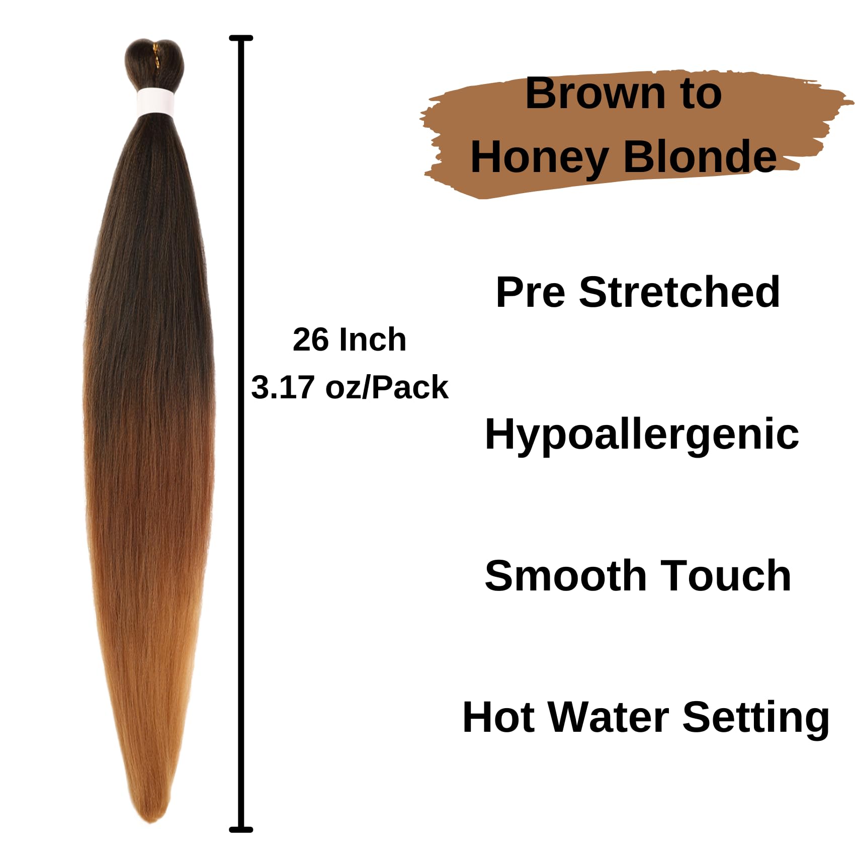Leticia ombre brown to honey blonde braiding hair for versatile color blends.