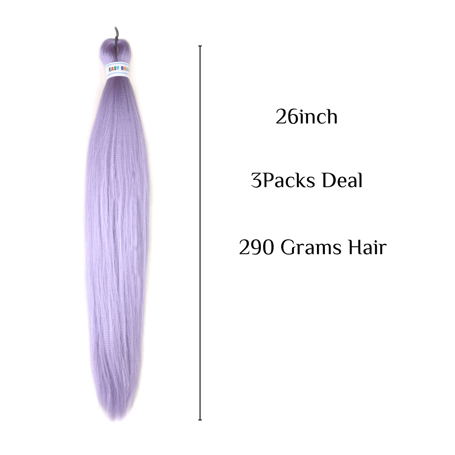 Leticia light purple braiding hair soft touch closeup emphasizes smooth feel.