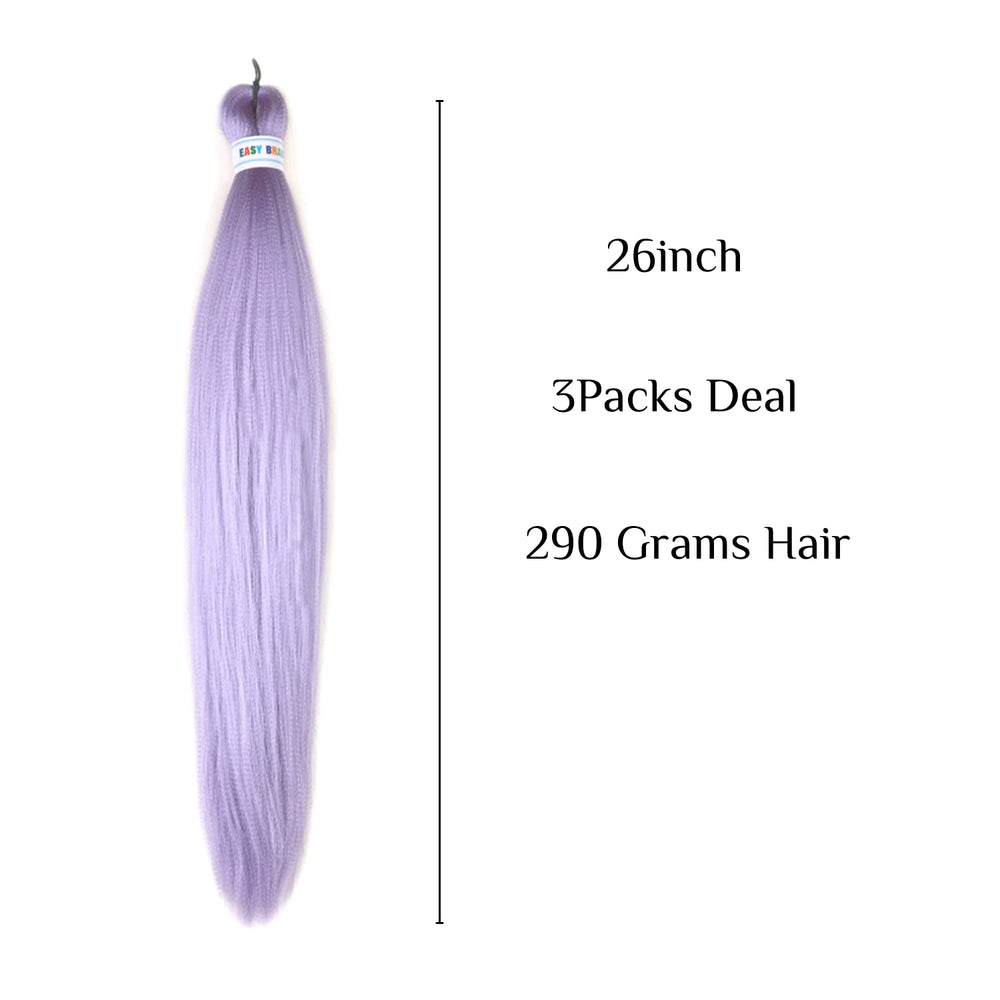 Leticia light purple braiding hair soft touch closeup emphasizes smooth feel.