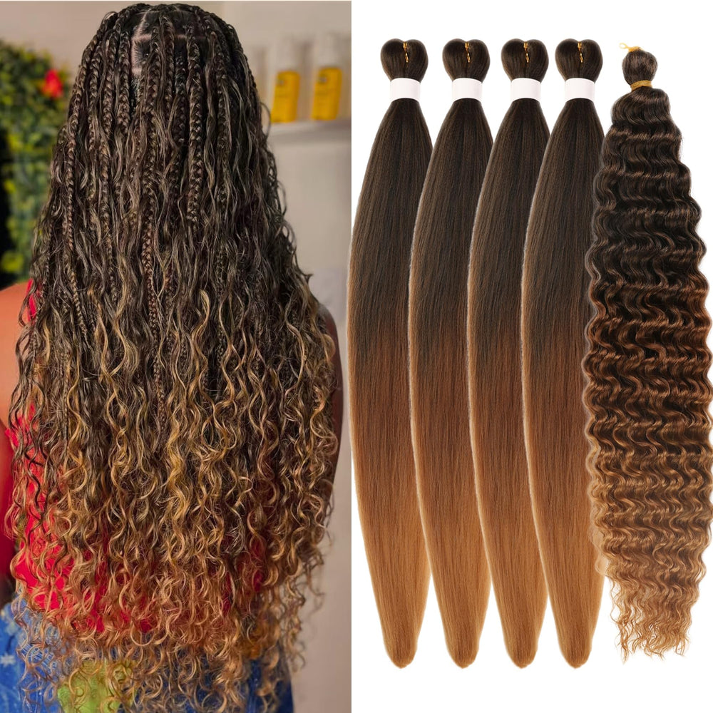 Leticia Ombre 1B/30/27 braiding hair pre stretched for smooth installation.