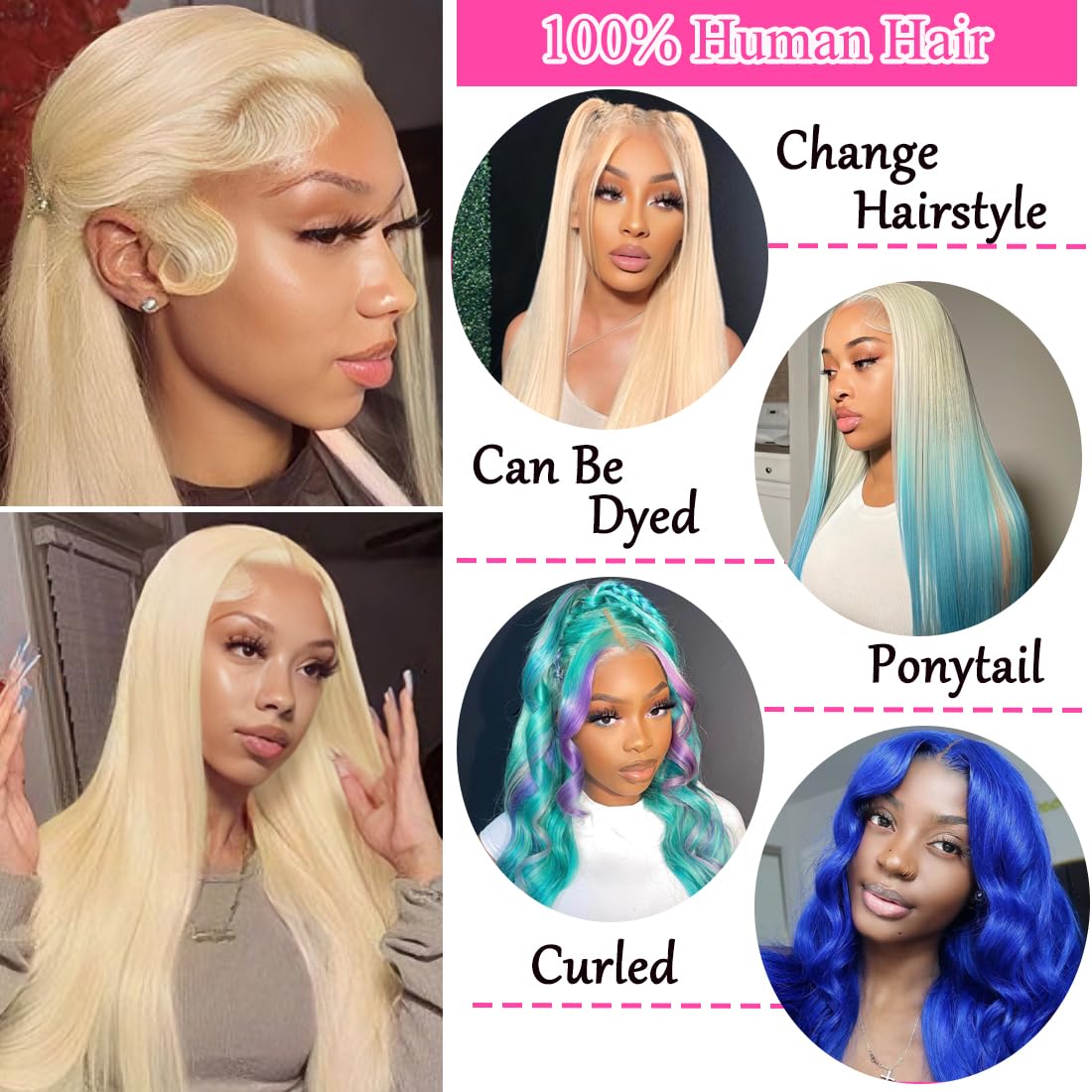 LETMIEO 26inch blonde hair wig reveals dramatic, long length.
