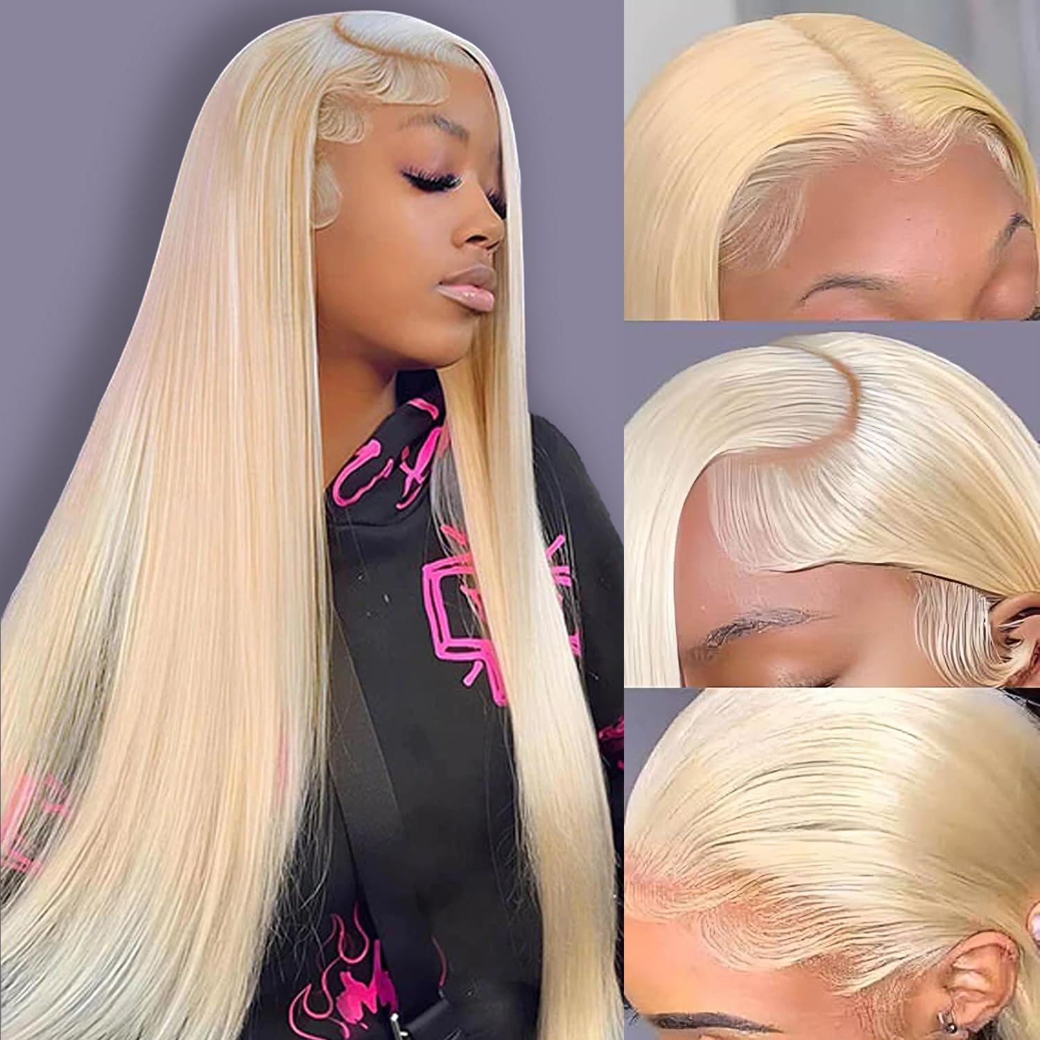 LETMIEO 30-inch lace-front wig front view for dramatic length and natural-looking hairline