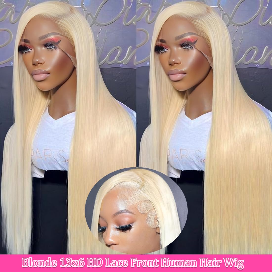 LETMIEO 613 blonde wig model wear demonstrates versatile styling.