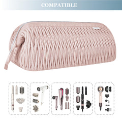 Leudes pink case with central divider securely separating tools during transit