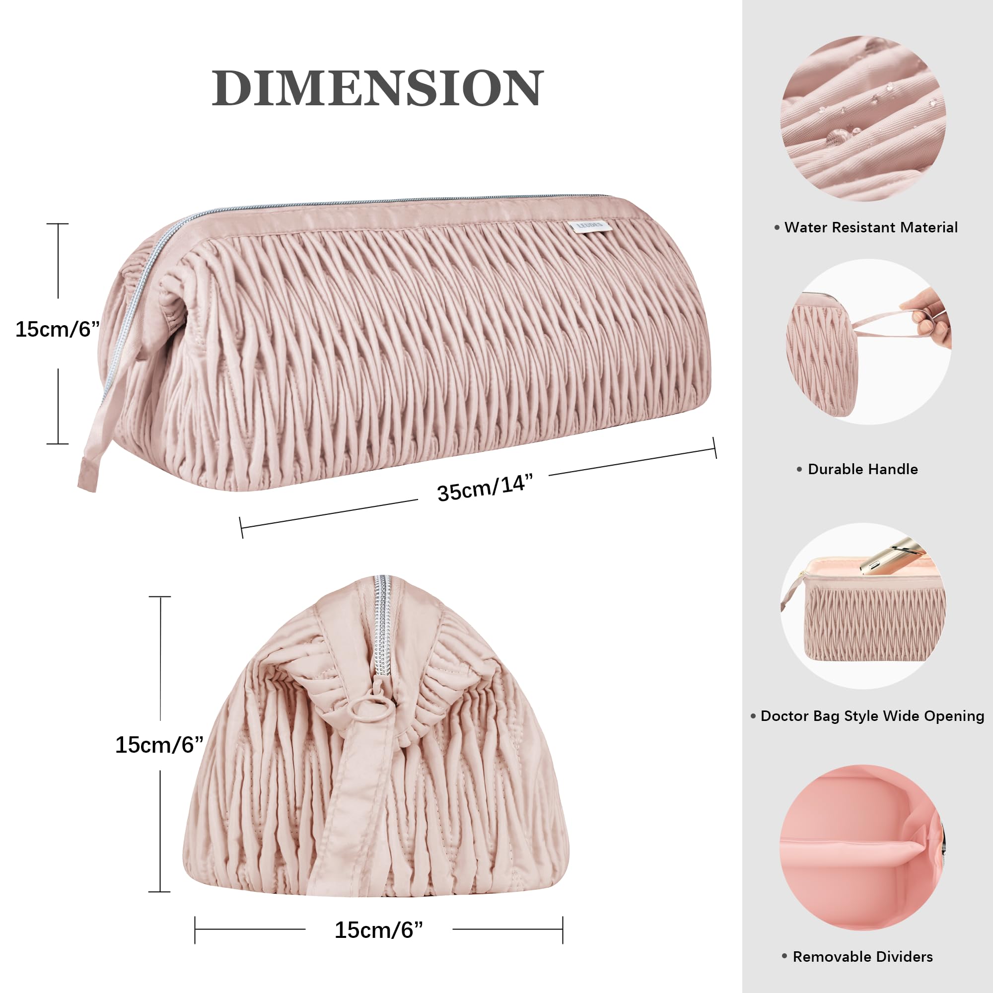 Leudes pink case interior with padding and divider protecting wand and dryer