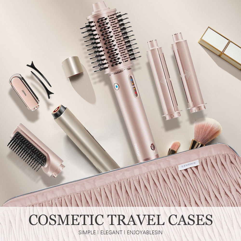 Leudes pink travel case compact size fits neatly in luggage or carry-on